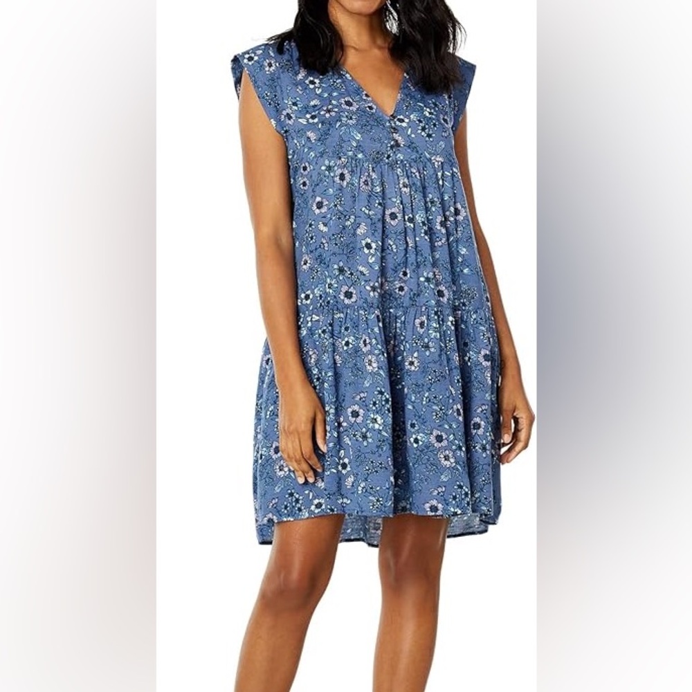 Lucky Brand Printed Peasant Mini Dress